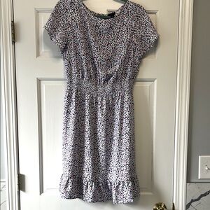 NWOT, Ann Taylor Factory colorful dot print Women's Dress, M, Flutter sleeves